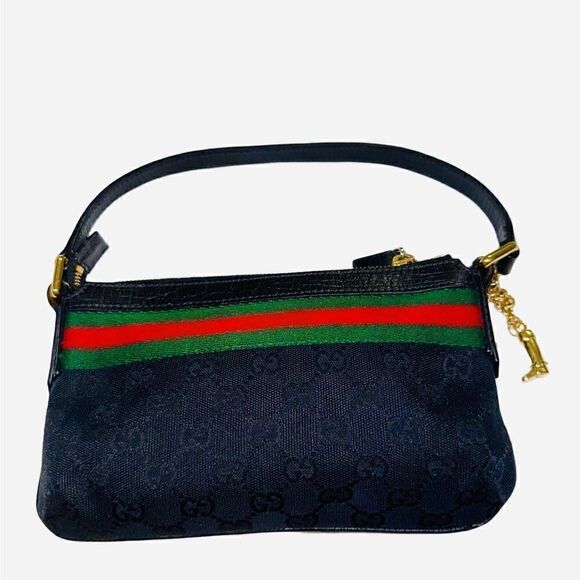 Gucci web black Gg canvas with gold charm tote mini bag - Picture 3 of 15